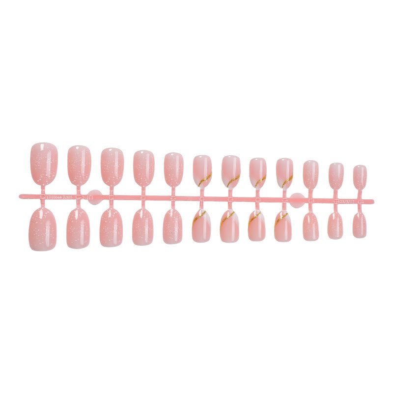 Premium Decorative Press-On Nail Set with Glitter and Gold Accents Acalora