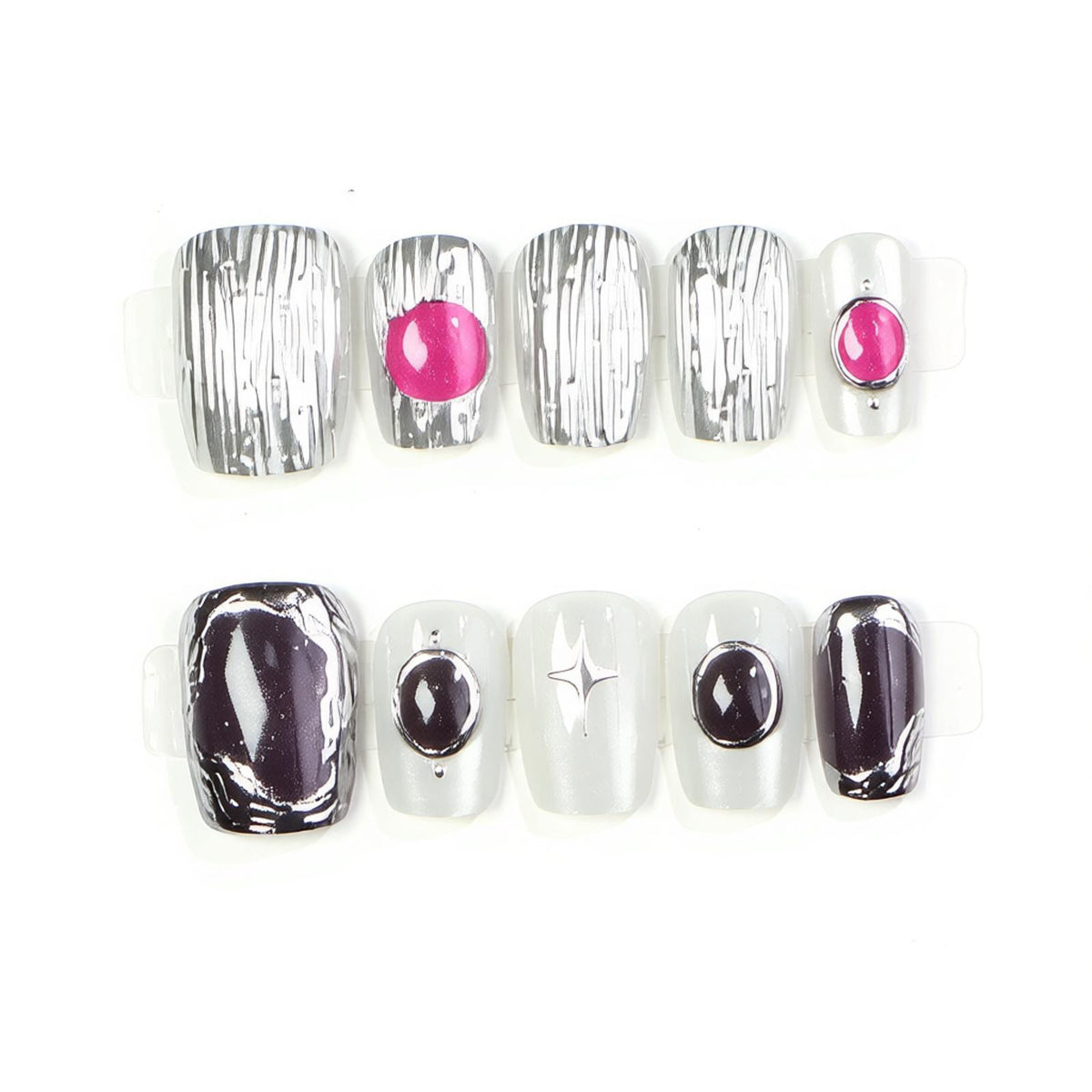 Artistic Textured Press-On Nail Set Acalora