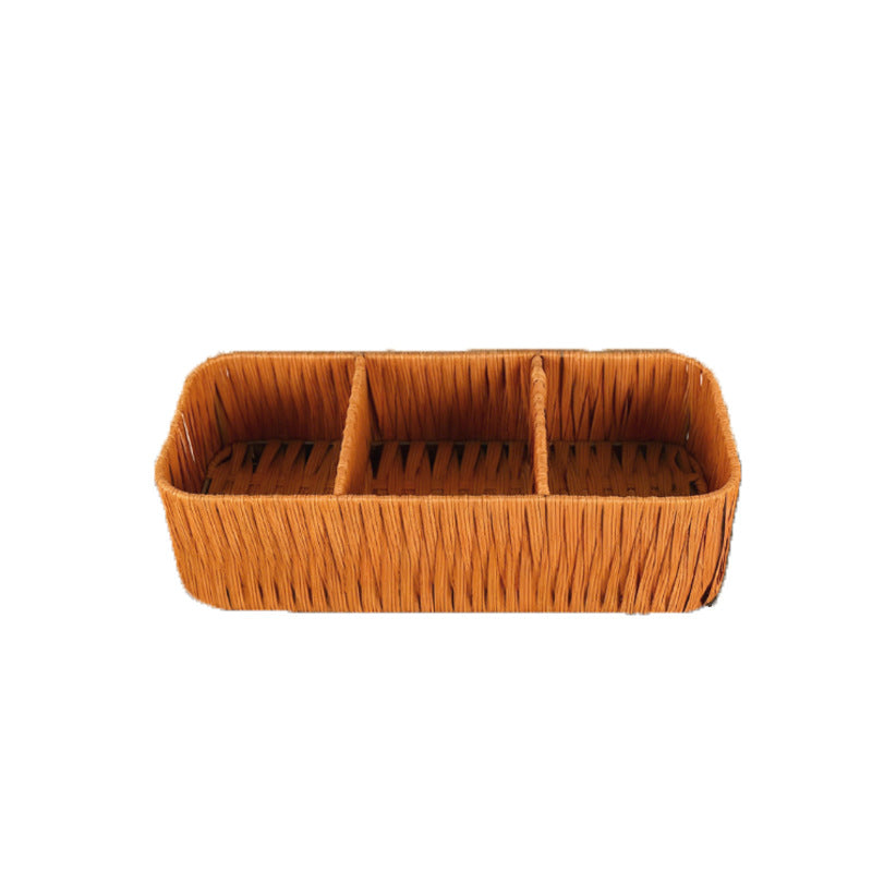 Multi-Compartment Woven Storage Tray Acalora