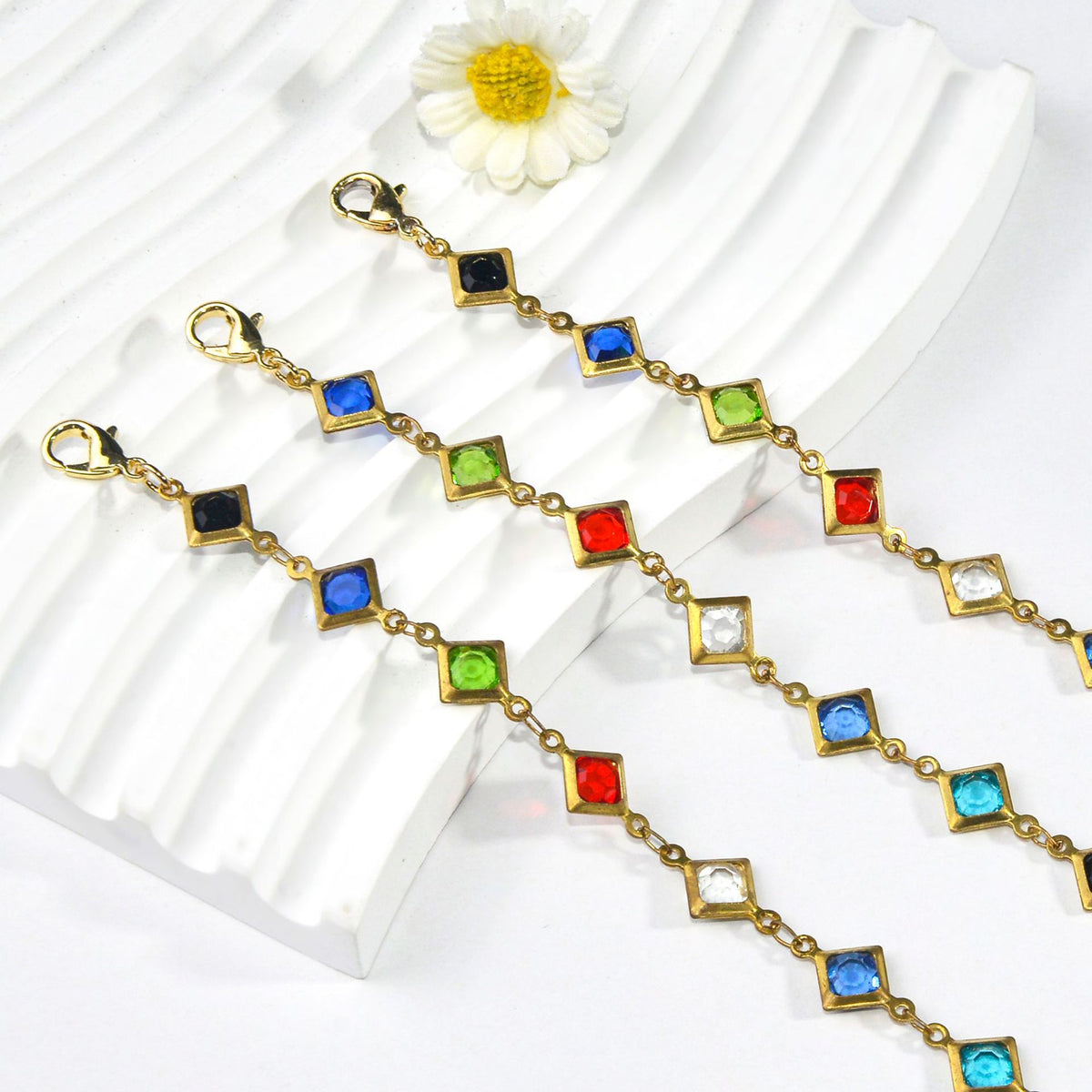 Colorful Gemstone Chain Bracelet Acalora 1788164354