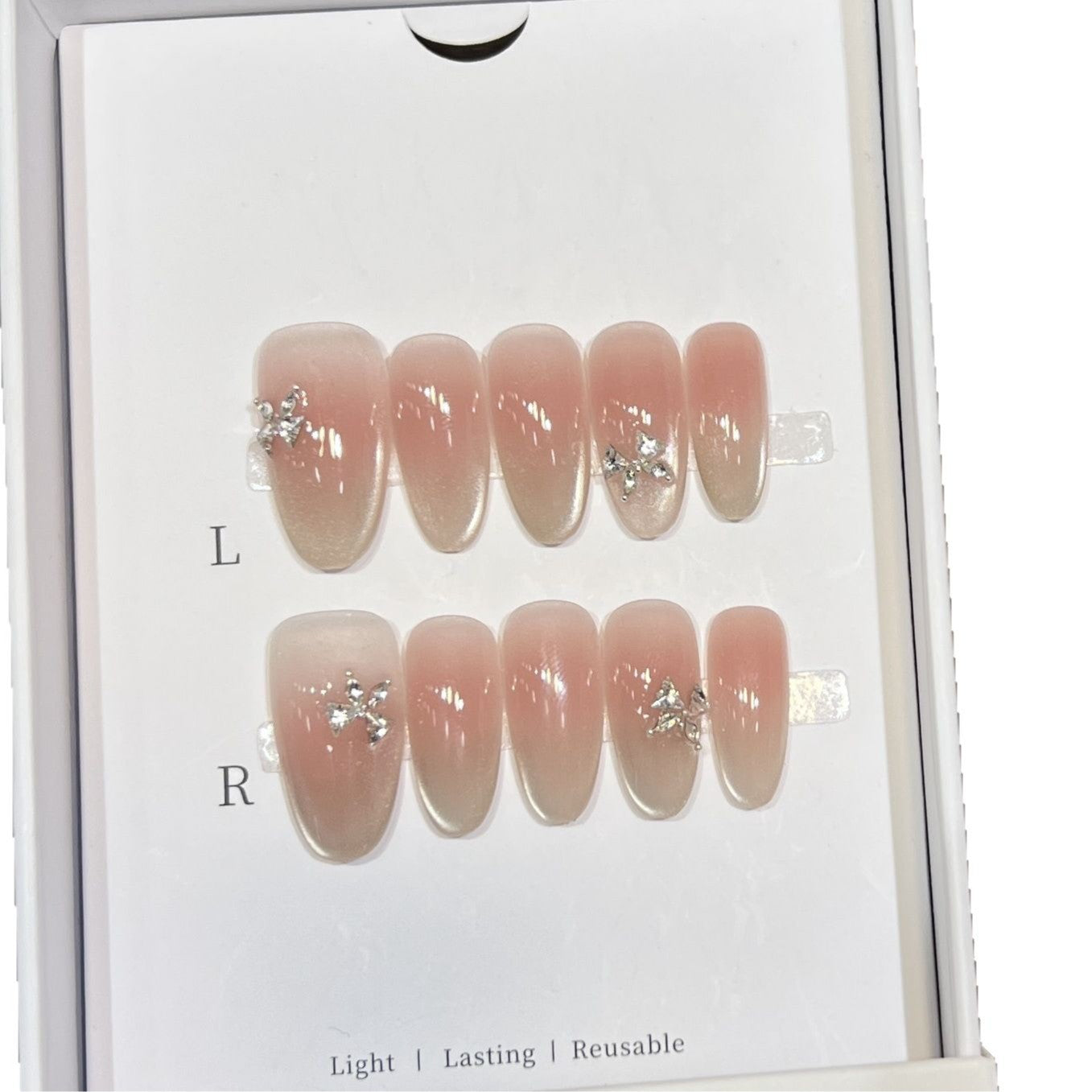 Ombre Glitter Press-On Nail Art Set Acalora