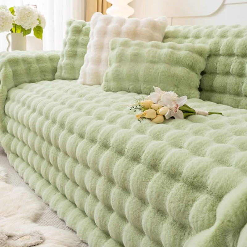 Plush Textured Sofa Cover