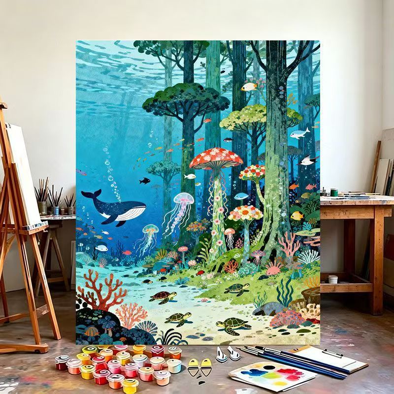 Underwater Fantasy Scene Canvas Art Print