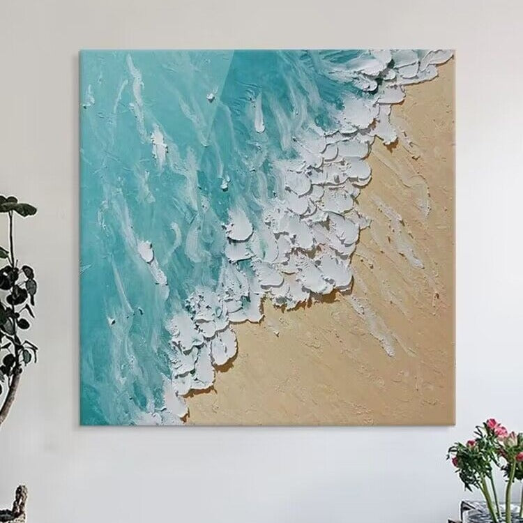 Ocean-Inspired Textured Canvas Art