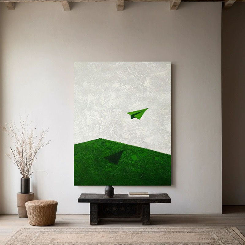 Abstract Paper Airplane Canvas Artwork