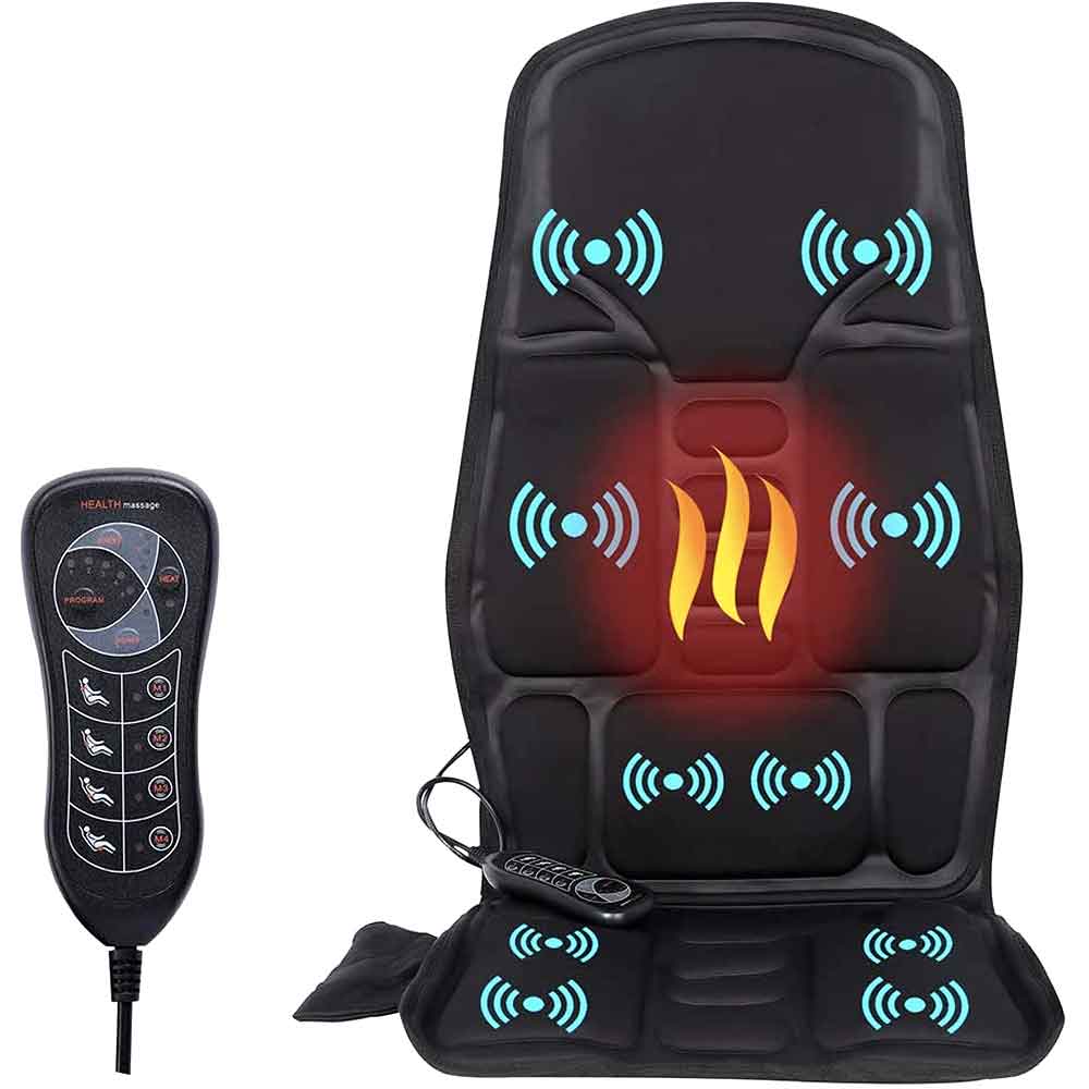 Brehn | Heated massage pillow for back and neck – Ergonomic, portable, with heating function