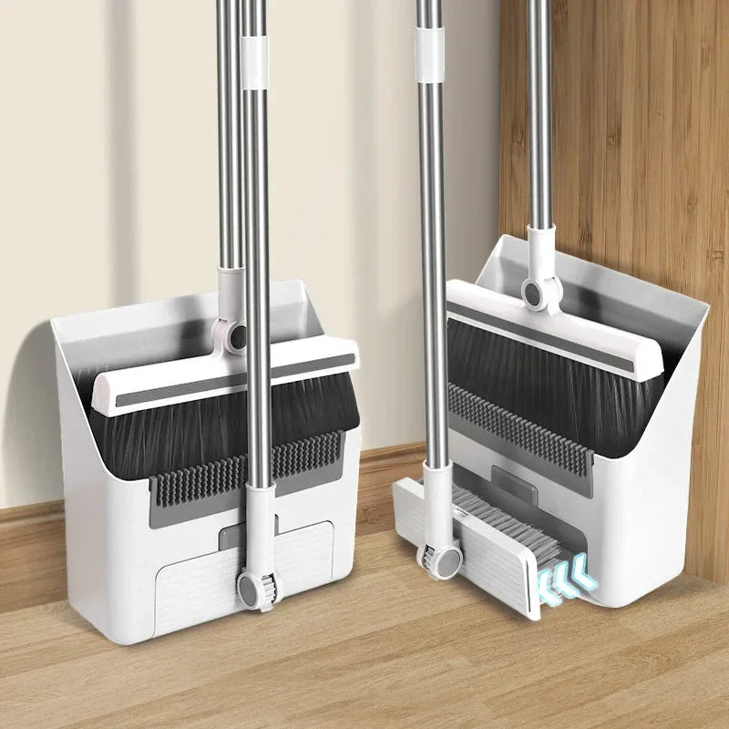Skanto | Cleanuvo 3-in-1 Broom Set | Sweep with Floor Brush & Stand | Extra Long Handle & Hair Repellent | Household Cleaning Set