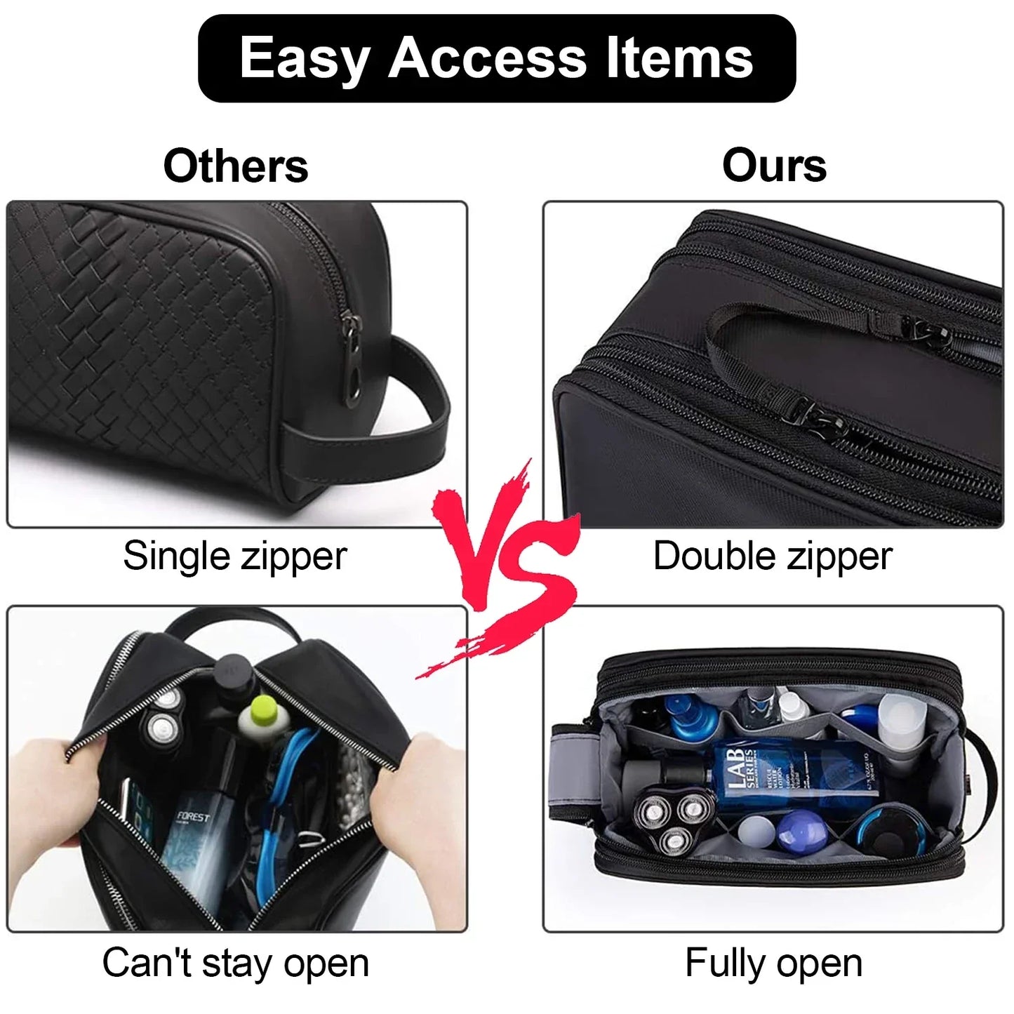 BowLift | Gentrax Toiletry Bag Men | Water Repellent & Large | Tear Resistant Travel Organizer with Wet Compartment | Dopp Kit for Shaving & Care