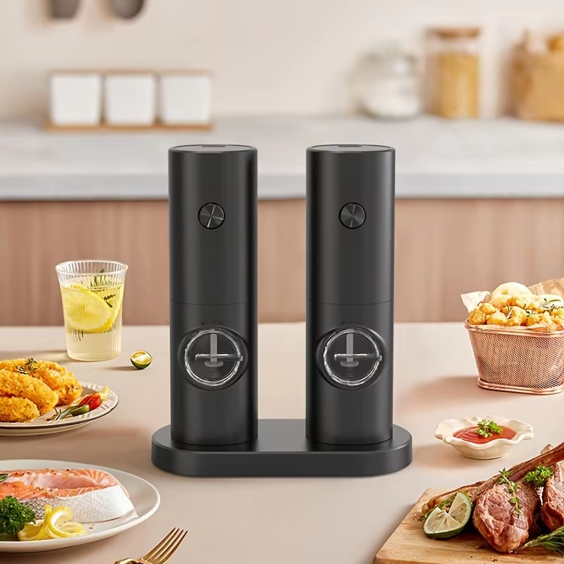 Skanto | Electric Pepper and Salt Grinder Set with Adjustable Coarseness and LED Light