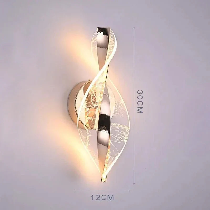 Skanto | NordGlow LED Wall Lamp | Modern Acrylic & Metal Design | 3-Color Light | Creative Interior Lighting for Living Room & Bedroom