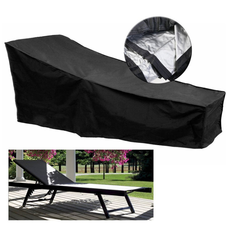 Skanto | Outdoor Beach Chair Dustproof and Waterproof Protective Cover for Rocking Chair, Size: 210x75x80cm (Black+ Silver)