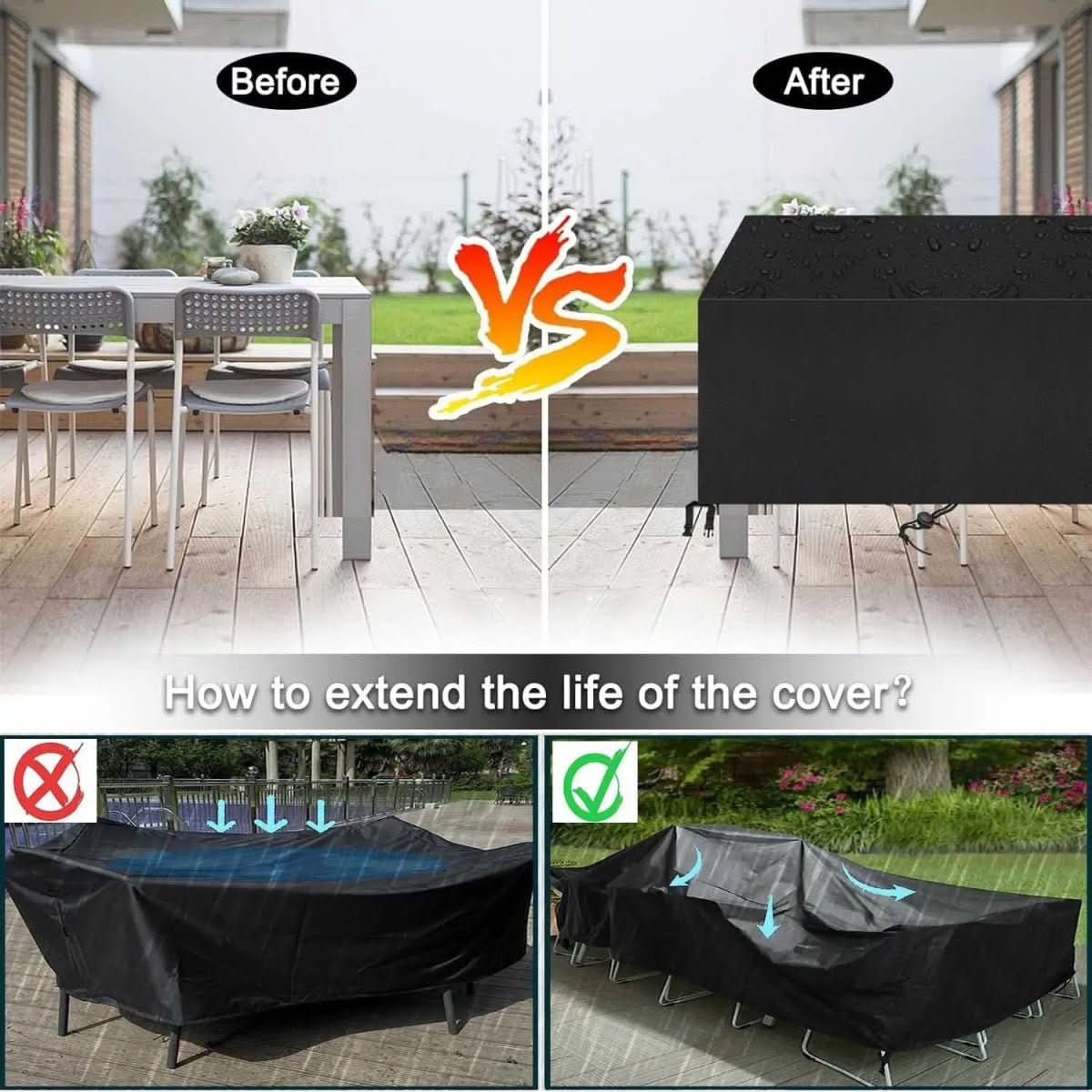 BowLift | weather protection for outdoor lounge and dining sets