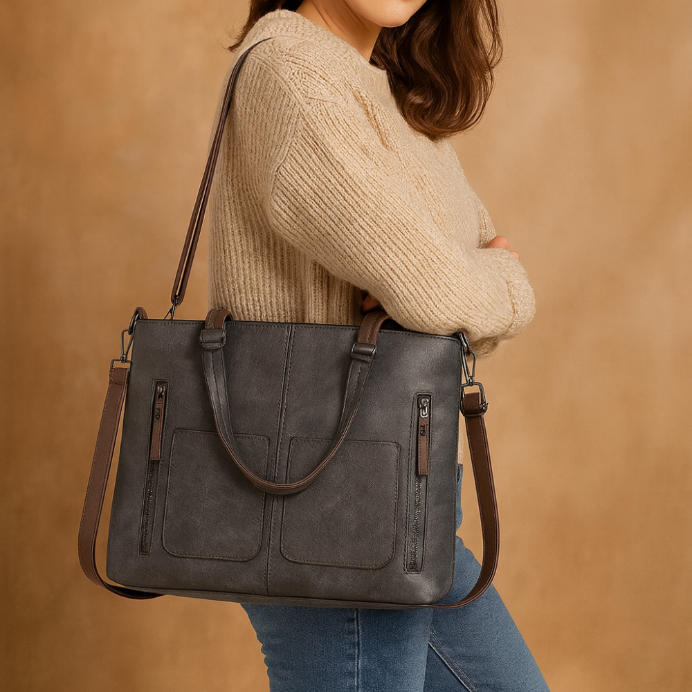 BowLift | Women’s Leather Tote Handbag Shoulder Crossbody Multi Compartments