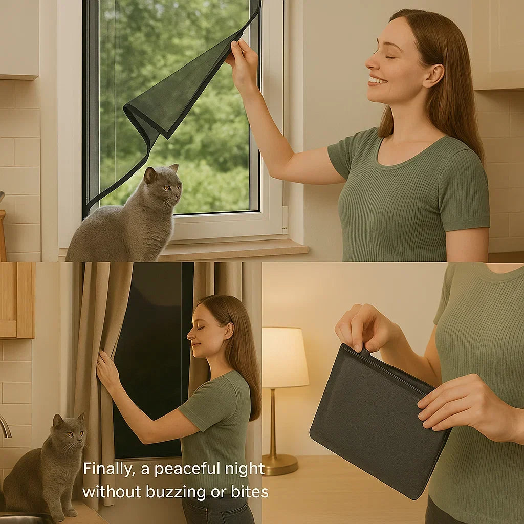 Skanto | Magnetic Mosquito Net for Windows - Invisible Mesh Insect Screen for Home Protection & Pest Prevention