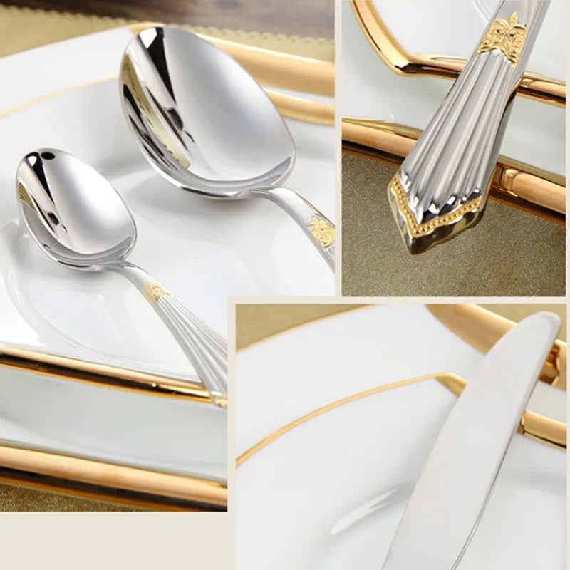 Skanto | 4-Piece Luxury Partial Gold Cutlery Set