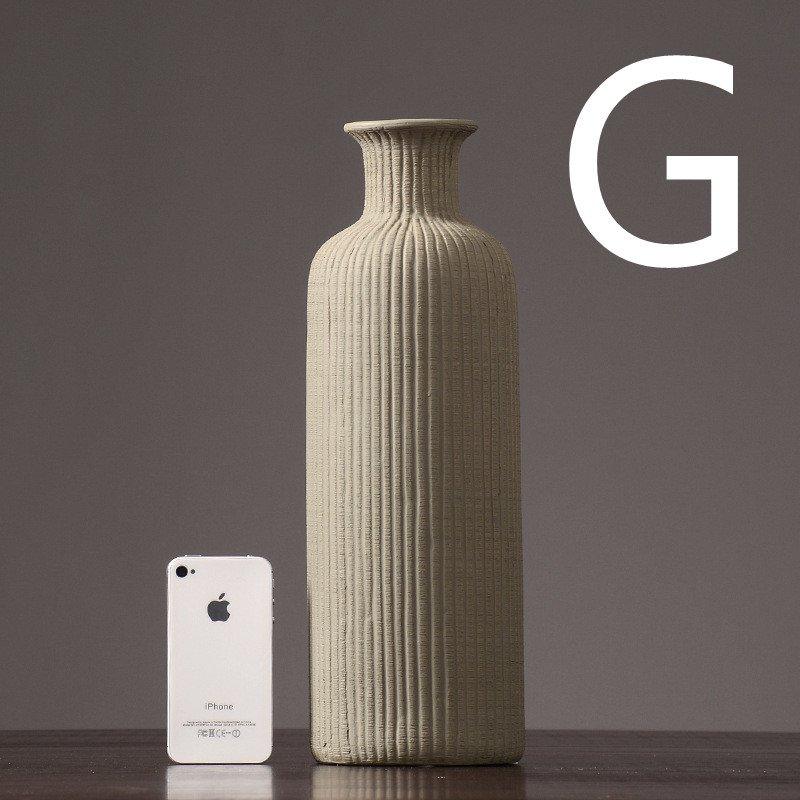 Skanto | Brown Beige Grey Ceramic Flower Vase Pot │ Home Decor Item