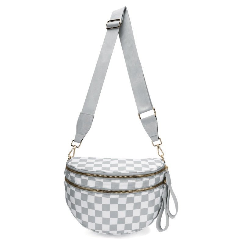 Skanto | LuxeMosaic Iris Crossbody Bag | Stylish Checkerboard Bag with Adjustable Strap for Everyday Essentials