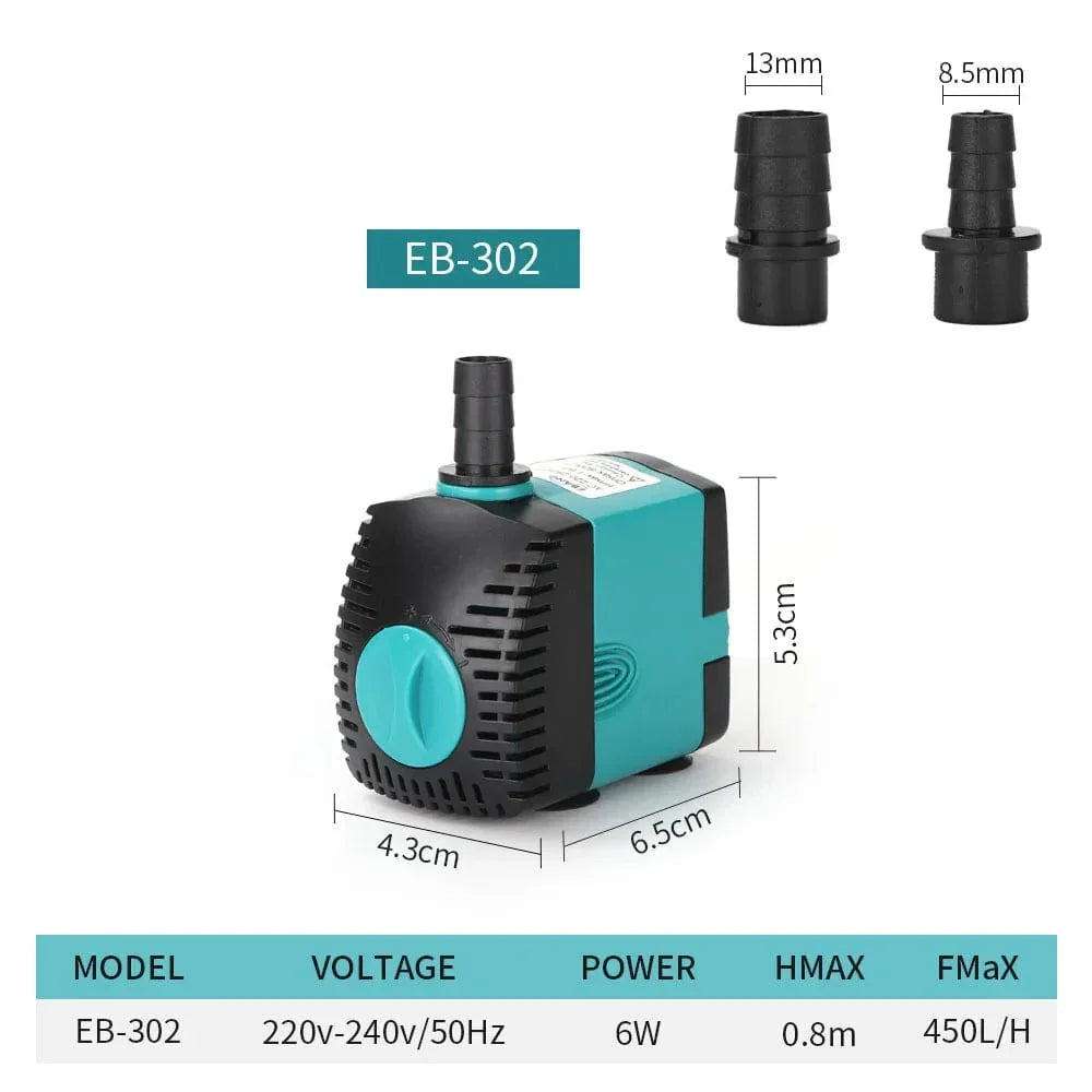 Ultra-Quiet 3-60W Submersible Water Fountain Pump Filter Fish Pond Aquarium Water Pump Tank Fountain EU US 220V-240V | Brehn