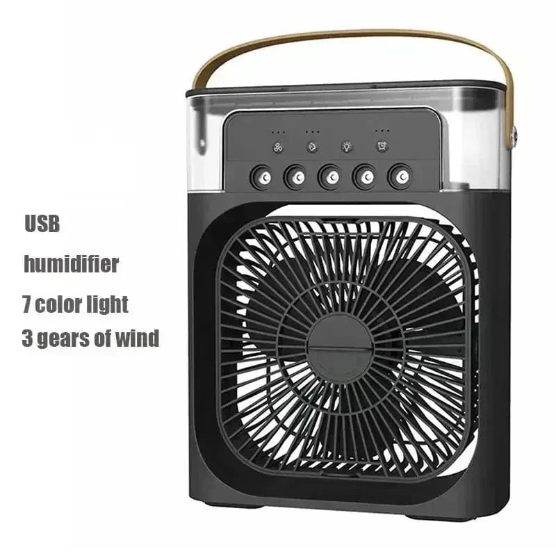 Planet Gates New 3 In 1 Fan AIr Conditioner Household Mini Air Cooler LED Night Light Portable Humidifier Air Adjustment Fan Office Home Fan