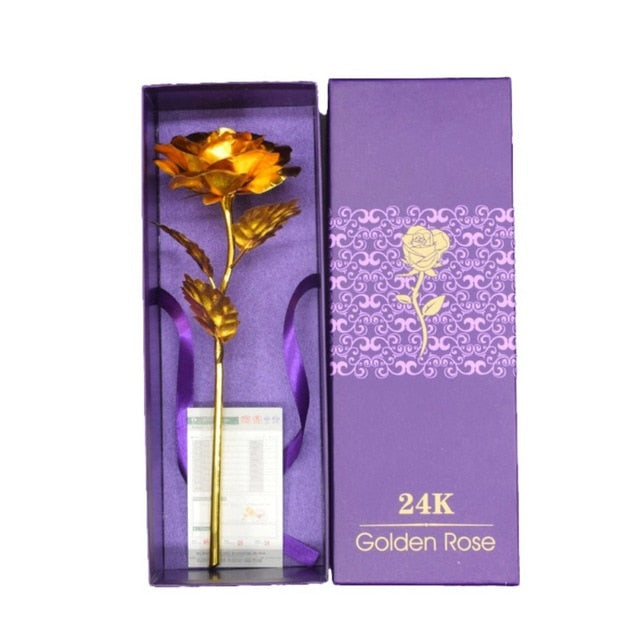 Skanto | 24k Gold Plated Rose | Certificate & Luxury Gift Box Included