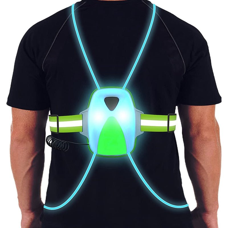 BowLift | ReflectGlow Running Safety Vest – USB Rechargeable – 6 LED Light Colors – Waterproof and Adjustable – High Visibility for Outdoor Activities