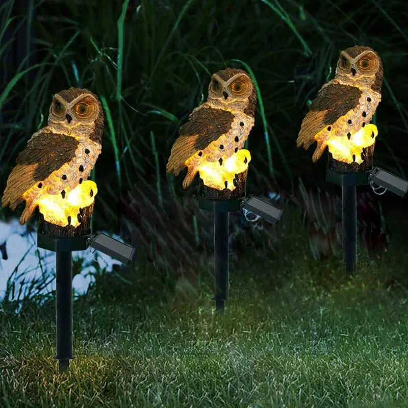 Solar-powered owl garden lamp - OwlGlow | Karnz