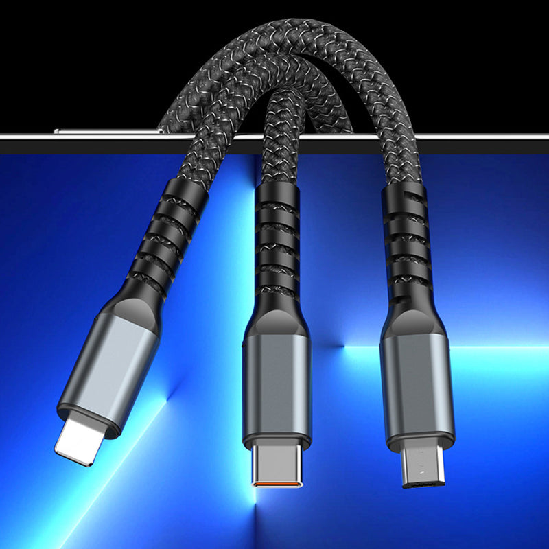 π₯3-in-1 100W Transparent Fast Charging Cable