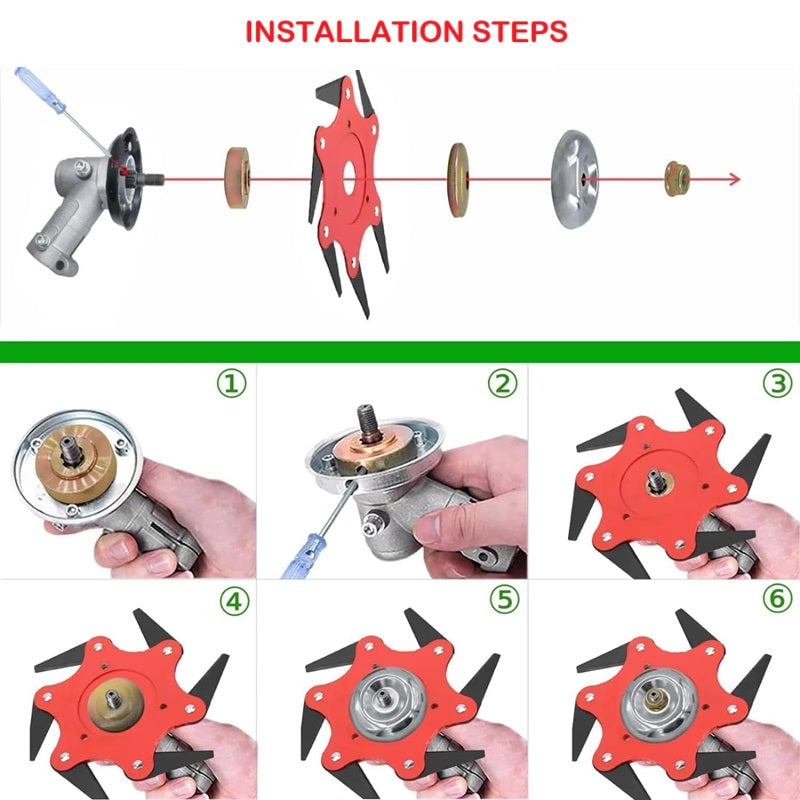 BowLift | Heavy-Duty 6-Steel Blades Trimmer Head