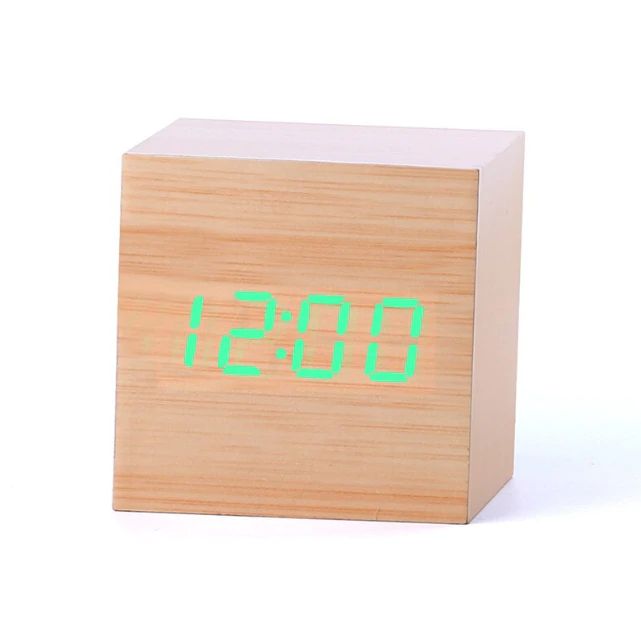 Gelbgrün Cube Digital Tischuhr