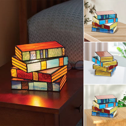 Skanto | Stained Glass Stack Books Lamp