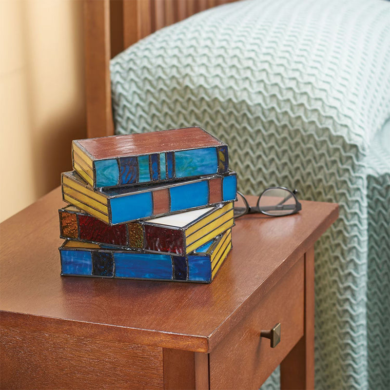 Skanto | Stained Glass Stack Books Lamp