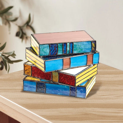 Skanto | Stained Glass Stack Books Lamp