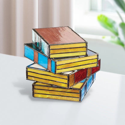 Skanto | Stained Glass Stack Books Lamp