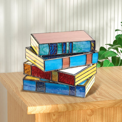 Skanto | Stained Glass Stack Books Lamp