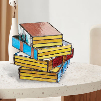 Skanto | Stained Glass Stack Books Lamp