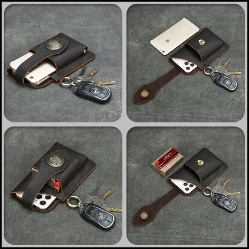 Multifunctional leather phone case
