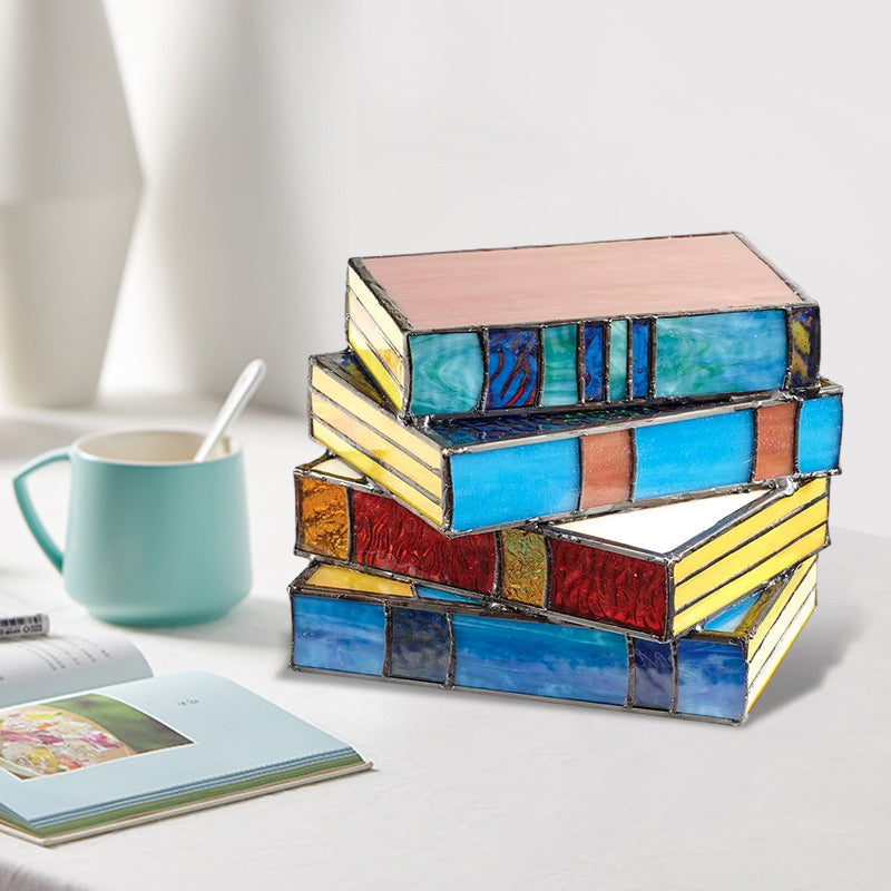 Skanto | Stained Glass Stack Books Lamp
