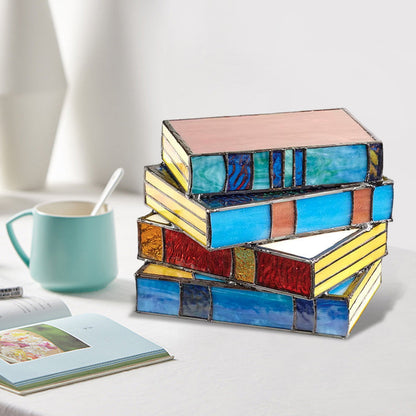 Skanto | Stained Glass Stack Books Lamp