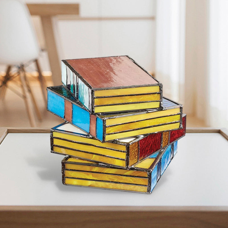 Skanto | Stained Glass Stack Books Lamp