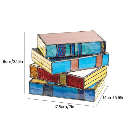 Skanto | Stained Glass Stack Books Lamp