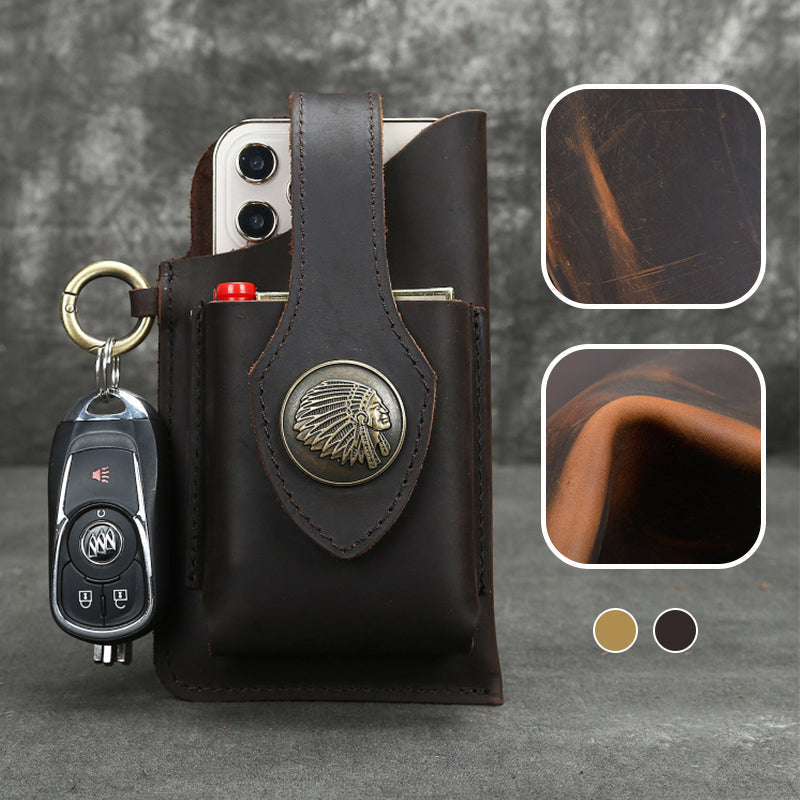 Multifunctional leather phone case