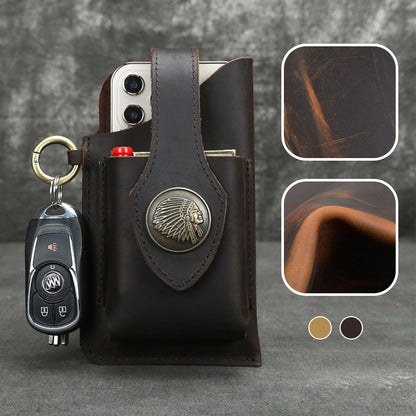 Multifunctional leather phone case