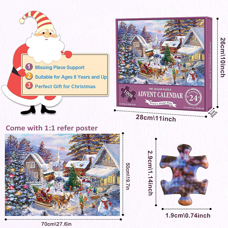 Skanto | 1000 Piece Christmas Puzzle Advent Calendar - Christmas Gift