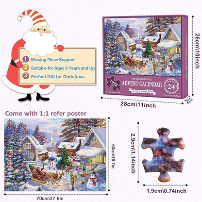 Skanto | 1000 Piece Christmas Puzzle Advent Calendar - Christmas Gift