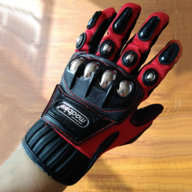 BowLift | Motorcycle Leather Gloves, with Anti-clip Palm, Breathable Fabric & Anti-impact Joint Protection, for Riding, Racing & More