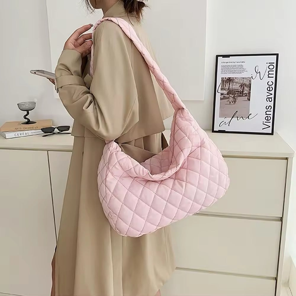 Padded Ballerina Extra Large Puffer Tote Crossbody Padded Shoulder Bag