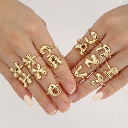 BowLift | Cute Bubble Letter Initial Ring
