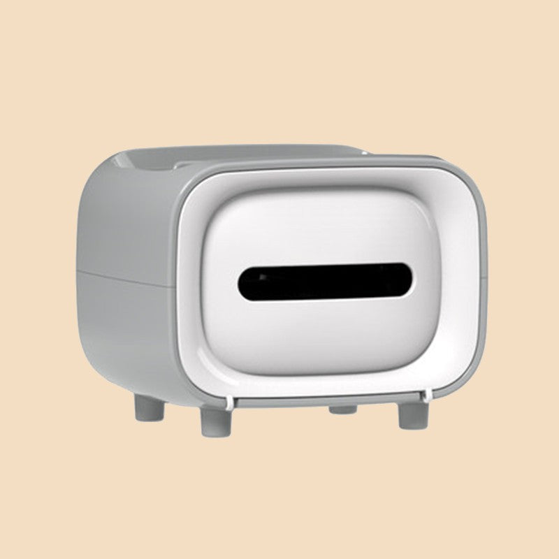BowLift | Retro TV-shaped Tissue Box, with Catchall & Phone Holder, for Home & Office