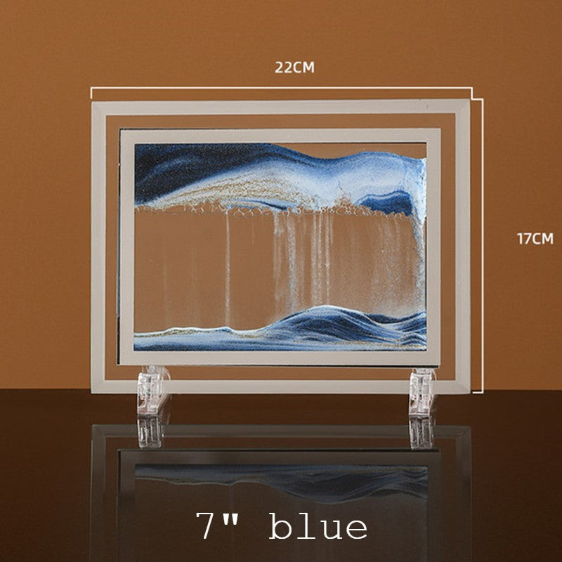 Brehn | Dynamic Glass Frame Moving Sand Nature Landscape, for Desktop, Home, Office, Decor