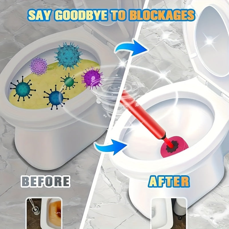 Skanto | Heavy-Duty Pneumatic Toilet Cleaner - High-Pressure Drain Cleaner with Humanized Pump Design, Rubber Material, Commercial Tool for Removing Toilet, Sink, and Pipe Clogs.